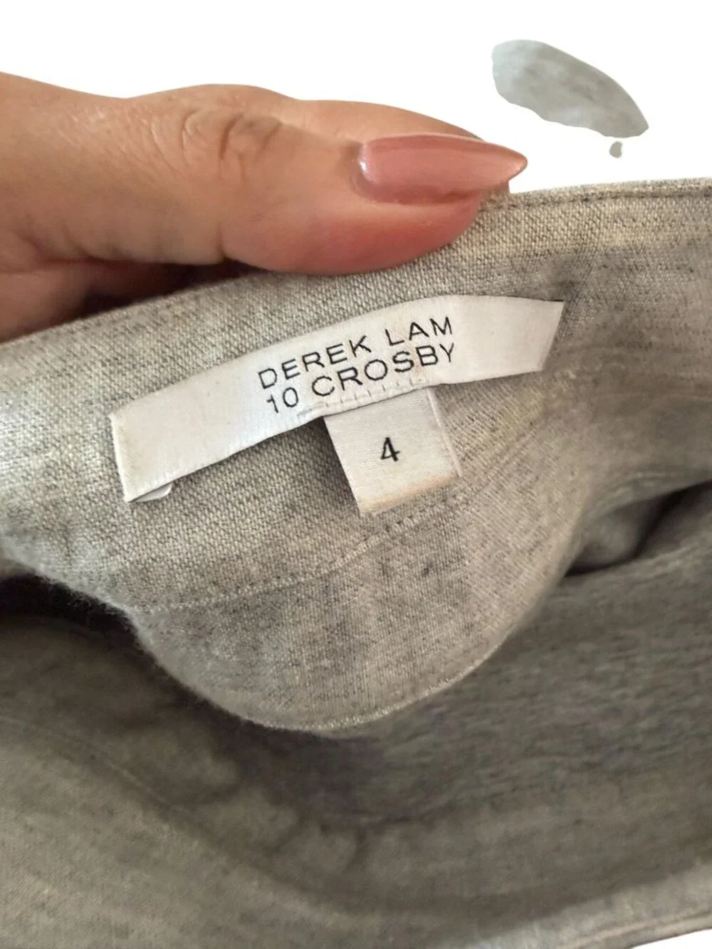 DEREK LAM 10 CROSBY Gray Pleated Jersey Skirt Size 4